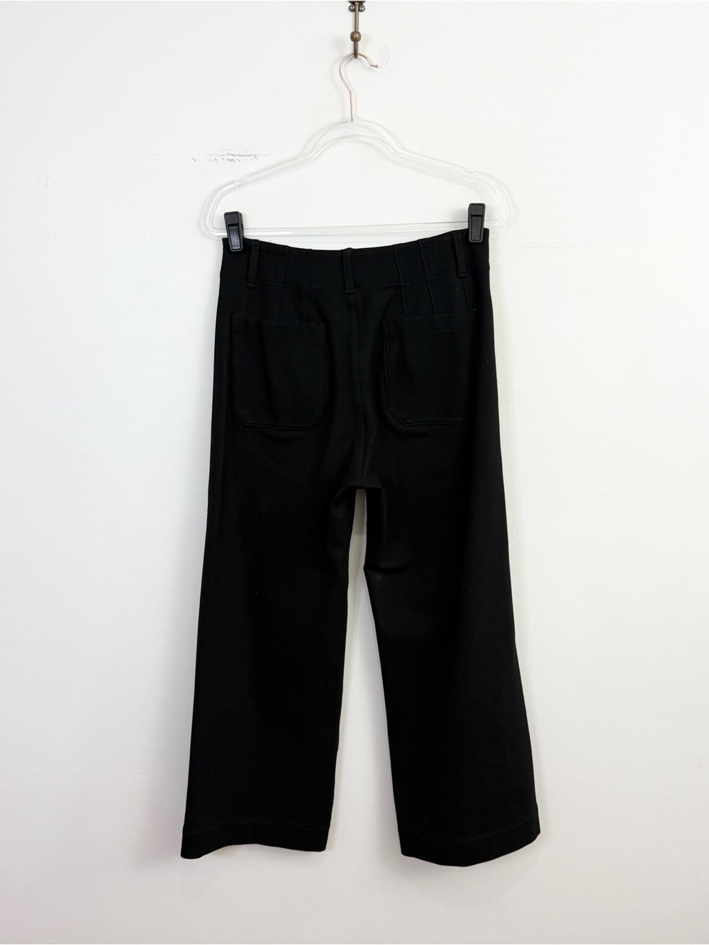 Maeve Anthropologie The Colette Cropped Wide Leg Pants Black Size 29 High Rise - Picture 4 of 6